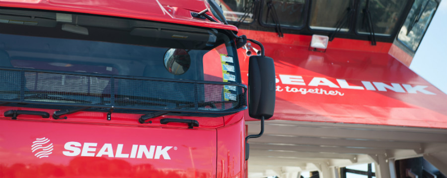 SeaLink freight truck onboard ferry